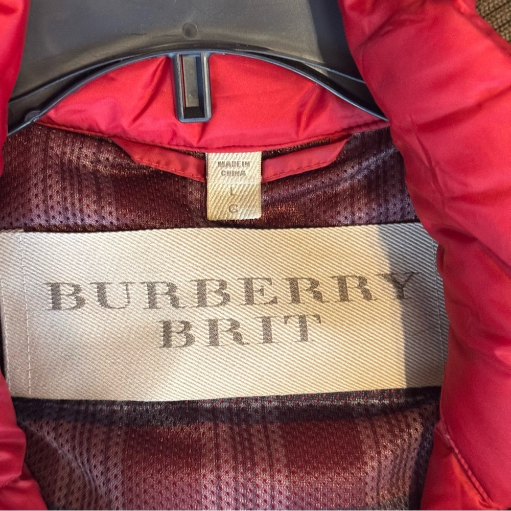 Burberry Brit Winter Balesdean Military Green Down Coat Red 3in1 - Picture 8 of 16